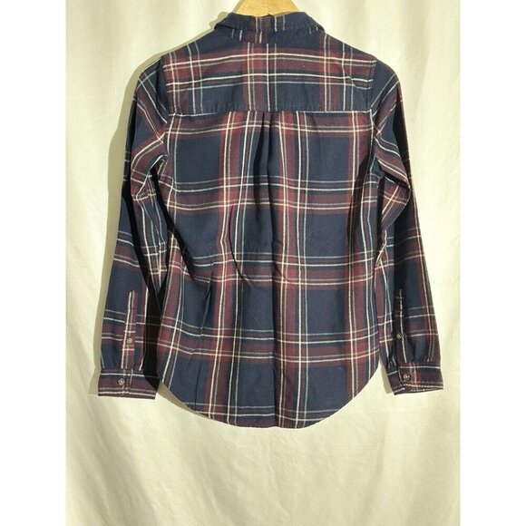 Abercrombie and Fitch Navy Plaid Flannel A&F Soft Collection Size Small - Picture 6 of 10